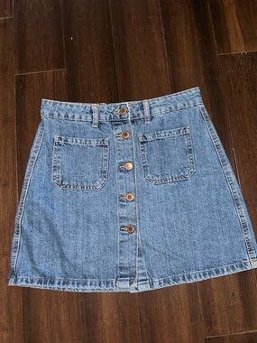 Vintage Bershka Denim Button Up Skirt